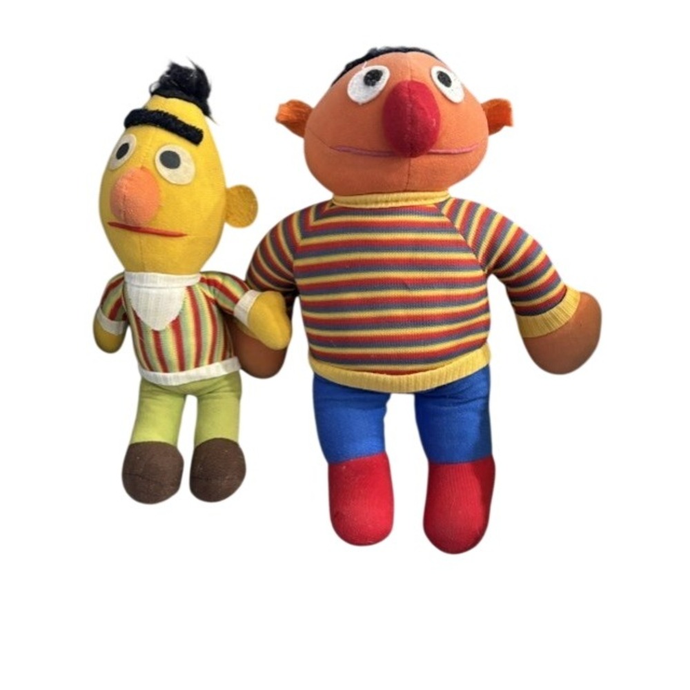 Vintage Sesame Street Bert and Ernie Plush Set Knickerbocker Muppets Toy
